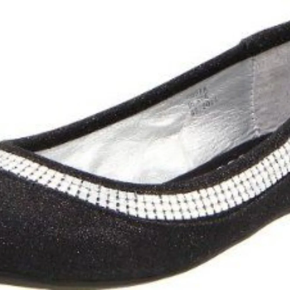 Stuart Weitzman Kids Black Cobra Flat Dress Shoes